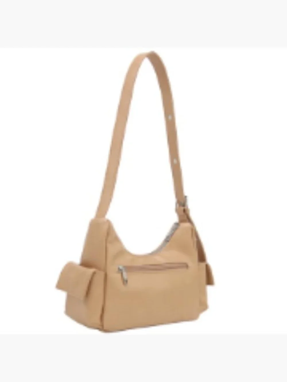 Glossy PU Leather Multi Pocket Shoulder Bag | Faux Leather Hobo